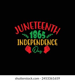 Juneteenth 1865 Independence Day, Juneteenth shirt design using the Black concept of African American, June 19, Juneteenth shirt design print template, Black History Shirt quotes Juneteenth typography