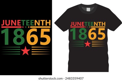 JUNETEENTH 1865. Other typography graphic ready colorful T-shirt  Design.T-shirts used for fashion american, apparel mockup, banner sign