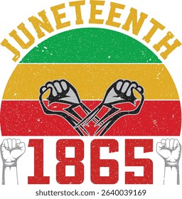 Juneteenth 1865 t-shirt design . Best quality t-shirt design