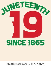 Juneteenth 19 since 1865 Graphic Design 