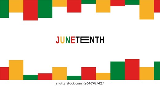 Juneteenth background with copy space area. Freedom day. June 19. Holiday concept. Template for background with African-American freedom colors