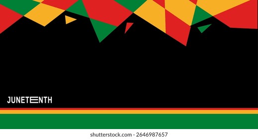 Juneteenth background with copy space area. Freedom day. June 19. Holiday concept. Template for background with African-American freedom colors