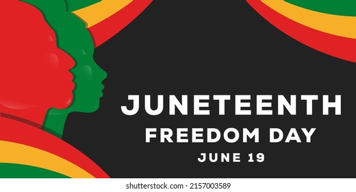 Juneteenth Background Illustration With Two Silhouette African People