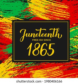 Juneteenth banner. African American holiday on June 19. Vector template for typography poster, greeting card, postcard, sign, etc.