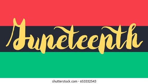 Juneteenth Banner With Flag For 19 June. Vector