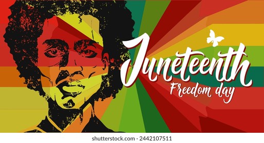 Juneteenth banner. Freedom day. Juneteenth Independence Day.	