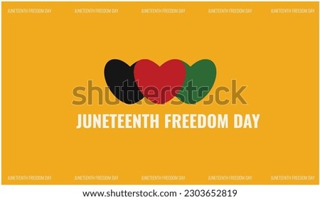 juneteenth banner poster, heart shape, juneteenth freedom day, African flag color, minimalist vector art background