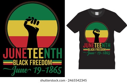 Juneteenth Black Freedom June 19-1865 Black History Freedom day t shirt design illustrator. Typography t-shirt design. Typography apparel. 