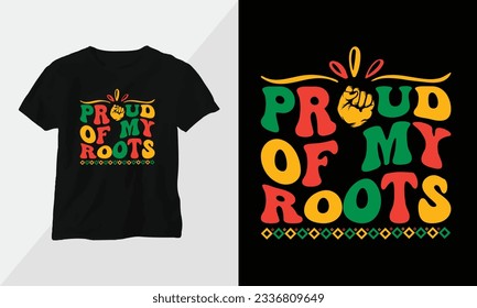 Juneteenth - Black History in African theme color with groovy style design for t-shirt 