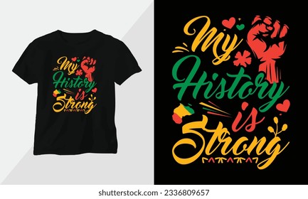 Juneteenth - Black History in African theme color with groovy style design for t-shirt 