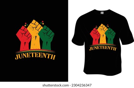  Juneteenth, Black History Month, black freedom, and Black History T-shirt Design. Ready to print for apparel, poster, and illustration. Modern, simple, lettering.
