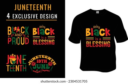 Juneteenth, Black History Month, black freedom T-shirt Design Bundle.  Ready to print for apparel, poster, and illustration. Modern, simple, lettering.