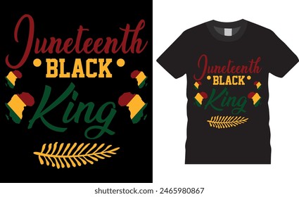 Juneteenth Black King Freedom day t shirt design illustrator. Typography t-shirt design. Typography apparel. Print template for t-shirt. 