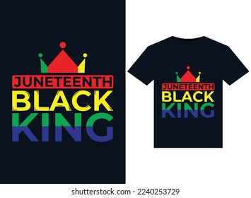 Juneteenth Black King illustrations for print-ready T-Shirts design