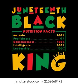 Juneteenth black king nutritional facts - Juneteenth design illustration.