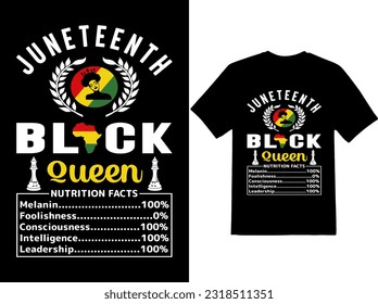 juneteenth black queen t-shirt design.