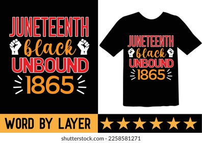 Juneteenth black unbound 1865 svg t shirt design
