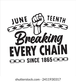 11 de junio rompiendo todas las cadenas desde el logotipo de 1865 citas positivas inspiracionales, motivación, tipografía, diseño de letras