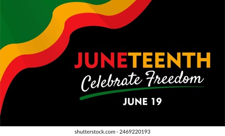 Juneteenth Celebrate Freedom Day. June 19 Template for background, banner, card, poster