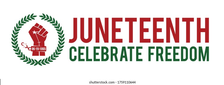 Juneteenth Celebrate Freedom. Design of Banner. Vector logo Illustration.