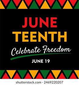 Juneteenth Celebrate Freedom. June 19 Template for background, banner, card, poster