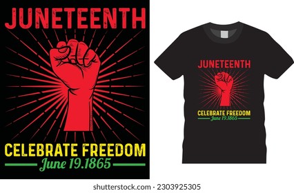 19 de junio de 2014 se celebra la libertad 19-1865 Vector de diseño de camisetas. Decimoctavo Día de la Independencia Africano-Estadounidense, diseños de camisetas. Amante de las camisetas del 19 de junio, Listo para, imprimir pancarta, afiche, tarjeta, vaina