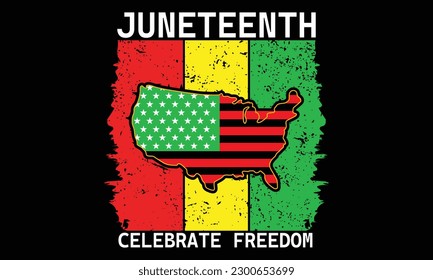 19. Juni feiert Freedom T-Shirt Design Vector - 19. Afroamerikanischer Unabhängigkeitstag, 19. Juni 2010. Black Freedom Good For T-Shirt, Banner, Grußkartendesign