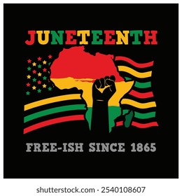 Juneteenth celebrates black independence. Celebrated every June 19. Juneteenth concept. Flat vector illustration.