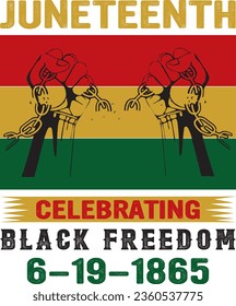 Juneteenth celebrating black freedom 6-19-1865 t-shirt design