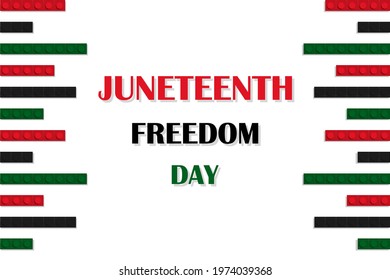 Juneteenth celebration banner. Freedom day concept. Poster, cover, brochure, flyer, invitation, greeting card template. Isolated on white. Celebrated annually on June 19.  