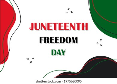 Juneteenth celebration concept. Colorful poster, banner, greeting card, brochure, flyer template. Freedom day celebrated on June 19 annually. African American history.