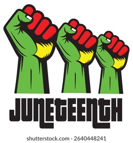 Juneteenth Celebration Fist Symbol with African Colors