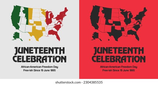 Juneteenth, celebration freedom, emancipation day in 19 june, African-American history and heritage.