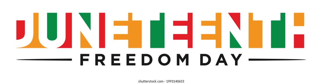 Juneteenth a Celebration of Freedom Logo. Freeish Day. June 19th. Vector Logo Illustration