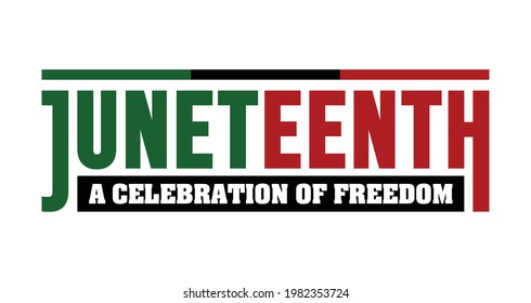 Juneteenth a Celebration of Freedom Logo. Freish Day. June 19th. Vector Logo Illustration