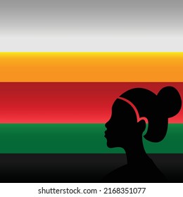 Juneteenth Celebration Vector With African Woman Silhouette Image