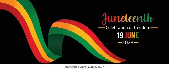 Juneteenth celebrations of freedom banner, poster. june 19 2023 black day flag vector