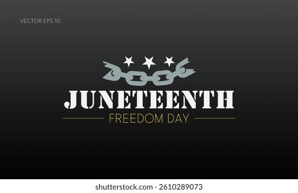 Juneteenth Chain and Star Freedom Day Poster