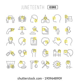 Juneteenth. Collection of perfectly thin icons for web design, app, and the most modern projects. The kit of signs for category Holidays.