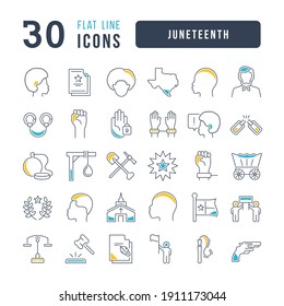 Juneteenth. Collection of perfectly thin icons for web design, app, and the most modern projects. The kit of signs for category Holidays.