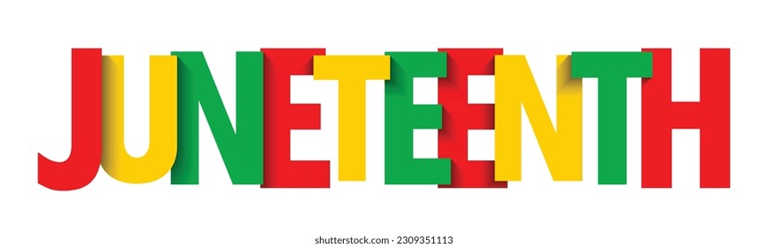 Banner de tipografía vectorial de colores JUNETEENTH