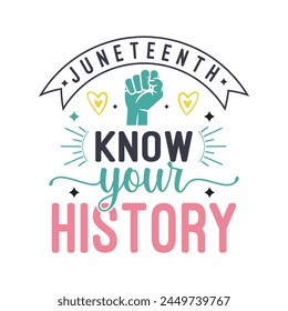 Juneteenth custom typography t shirt design, Juneteenth vector files, vector t-shirt files, t shirt cut files