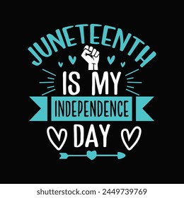 Juneteenth custom typography t shirt design, Juneteenth vector files, vector t-shirt files, t shirt cut files