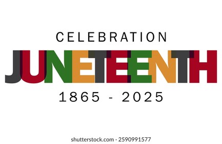 Juneteenth Day 2025, pan-african flag, celebration freedom, emancipation day in 19 june, African-American history and heritage. Poster, banner, background. Vector illustration, EPS 10