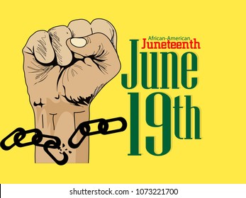 Juneteenth Day, African-American Independence Day, June 19. Day of freedom and emancipation