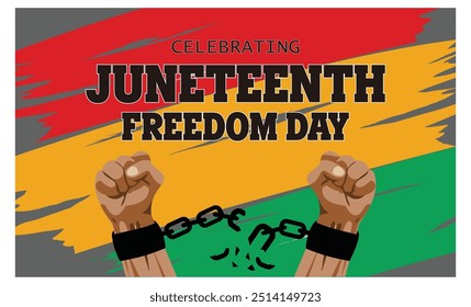 Juneteenth Day, African-American Independence Day, June 19. Juneteenth Celebrate Black Freedom. flat vector modern illustration