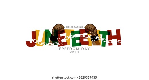 Juneteenth Day, African-American Independence Day, June 19. Juneteenth Celebrate Black Freedom. vector illustration.