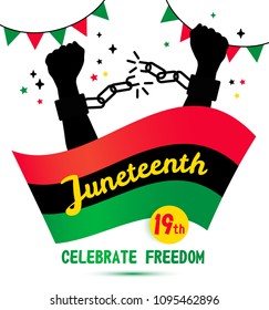 Juneteenth Day Background Celebration Of 19 June