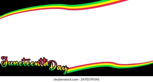 Juneteenth Day background, with white background and black, red, yellow, green ornament colours