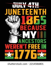 Cultura de igualdad en la historia negra del 19 de junio Diseño de camisetas de independencia afroamericana